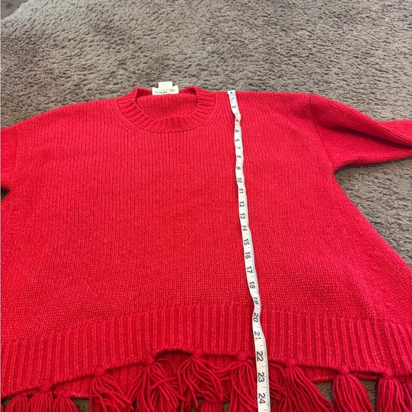 Kate Spade Broome Street Red Airy Wool Alpaca Tassel Sweater Oversized M $348 - Picture 7 of 9